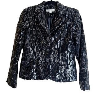 Bamboo Traders Jacket Blazer Womens Small Black Art To Wear Mobwife Whimsigoth